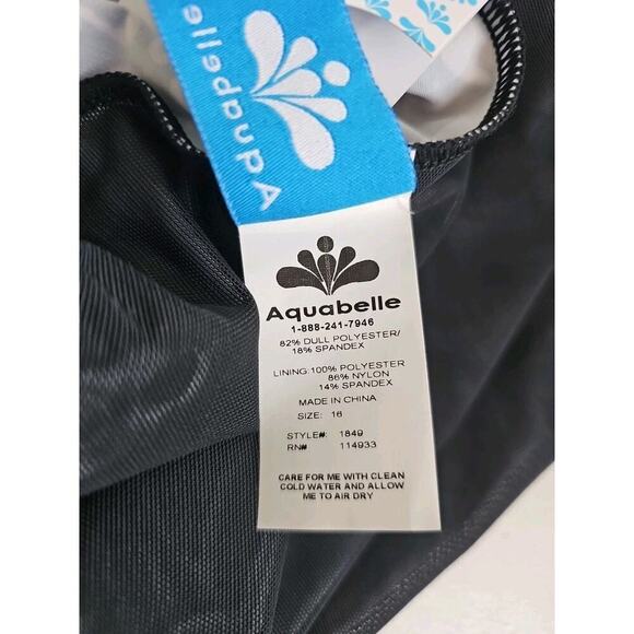Aquabelle ~Woman Size 16~ White/Black One Piece Swimsuit NWT. - Picture 10 of 10